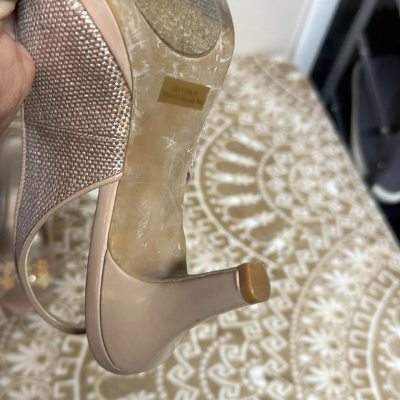 Karen Scott Branca Embellished Open Toe Heels Pale Pink (Tan) Sz 6 - Picture 4 of 8